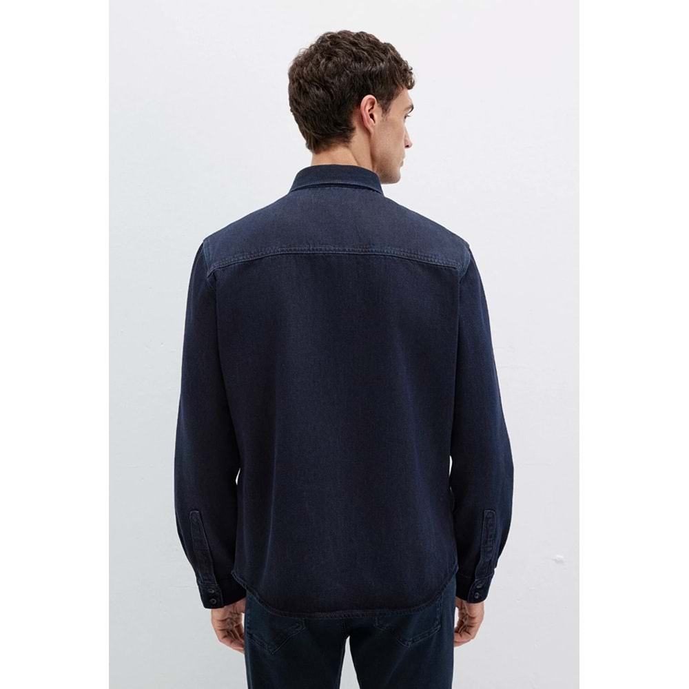 Mavi M0210496-85224 Mavi Roy Lux Black Jean Gömlek Erkek Gömlek