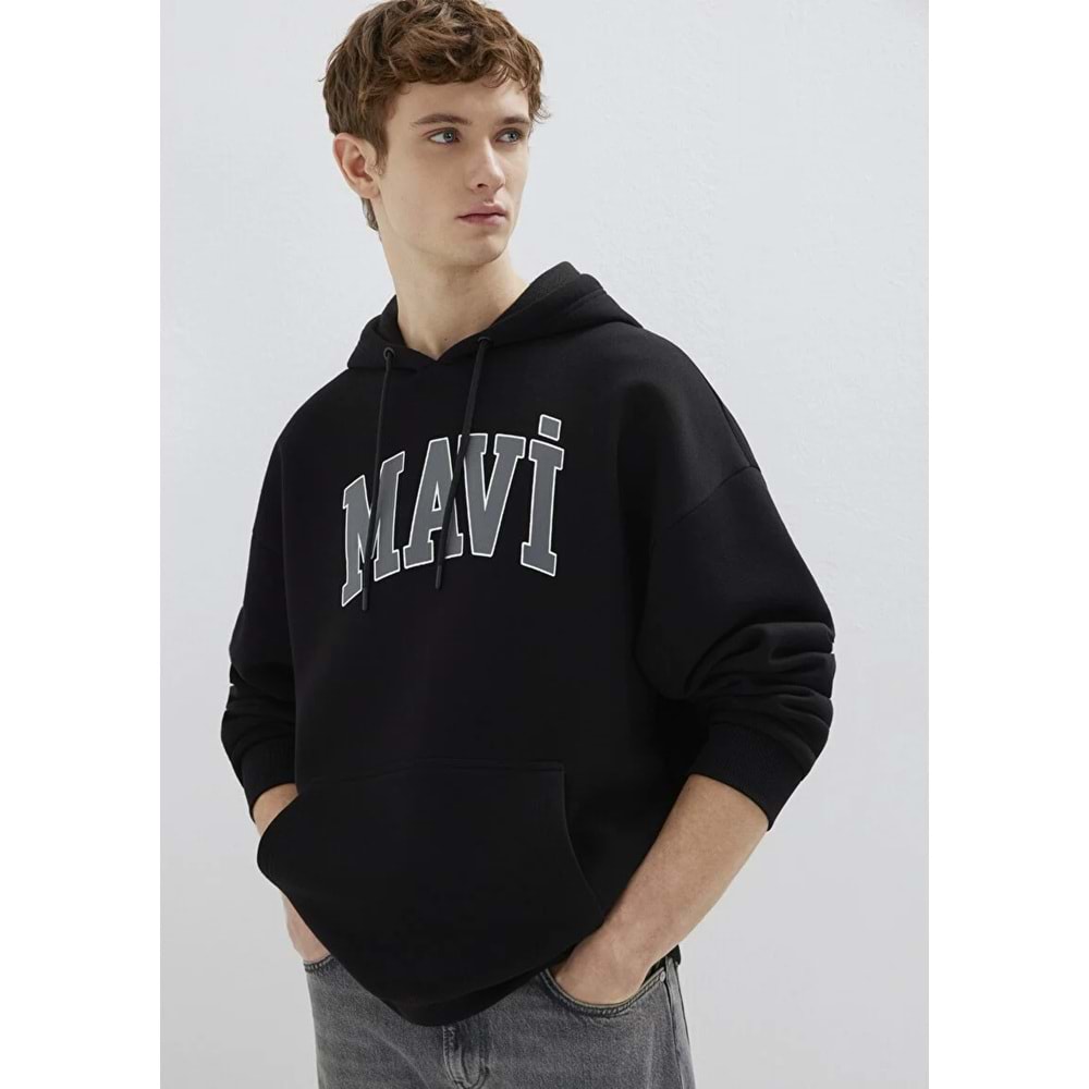 Mavi M067149-902 Logo Baskılı Erkek Kapüşonlu Sweatshirt