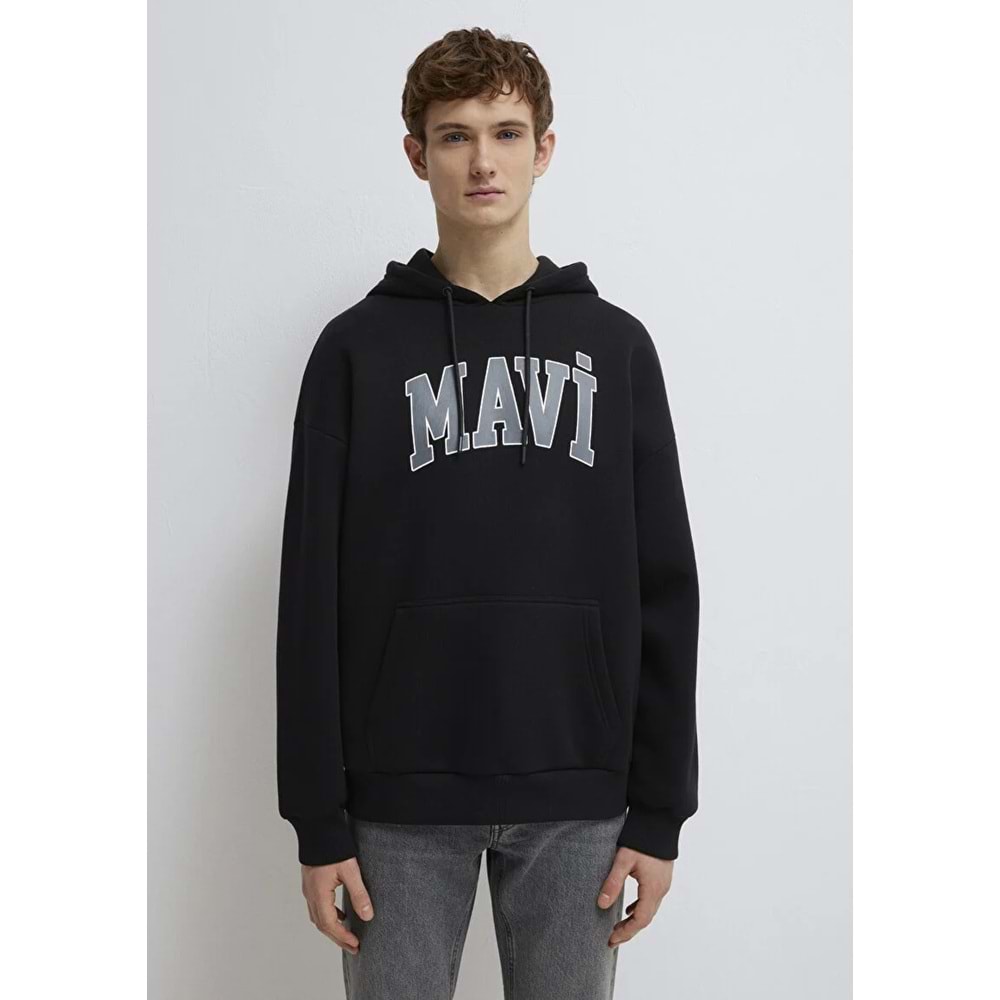 Mavi M067149-902 Logo Baskılı Erkek Kapüşonlu Sweatshirt