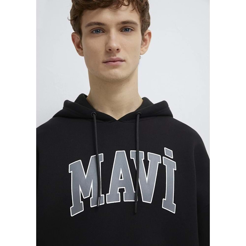 Mavi M067149-902 Logo Baskılı Erkek Kapüşonlu Sweatshirt