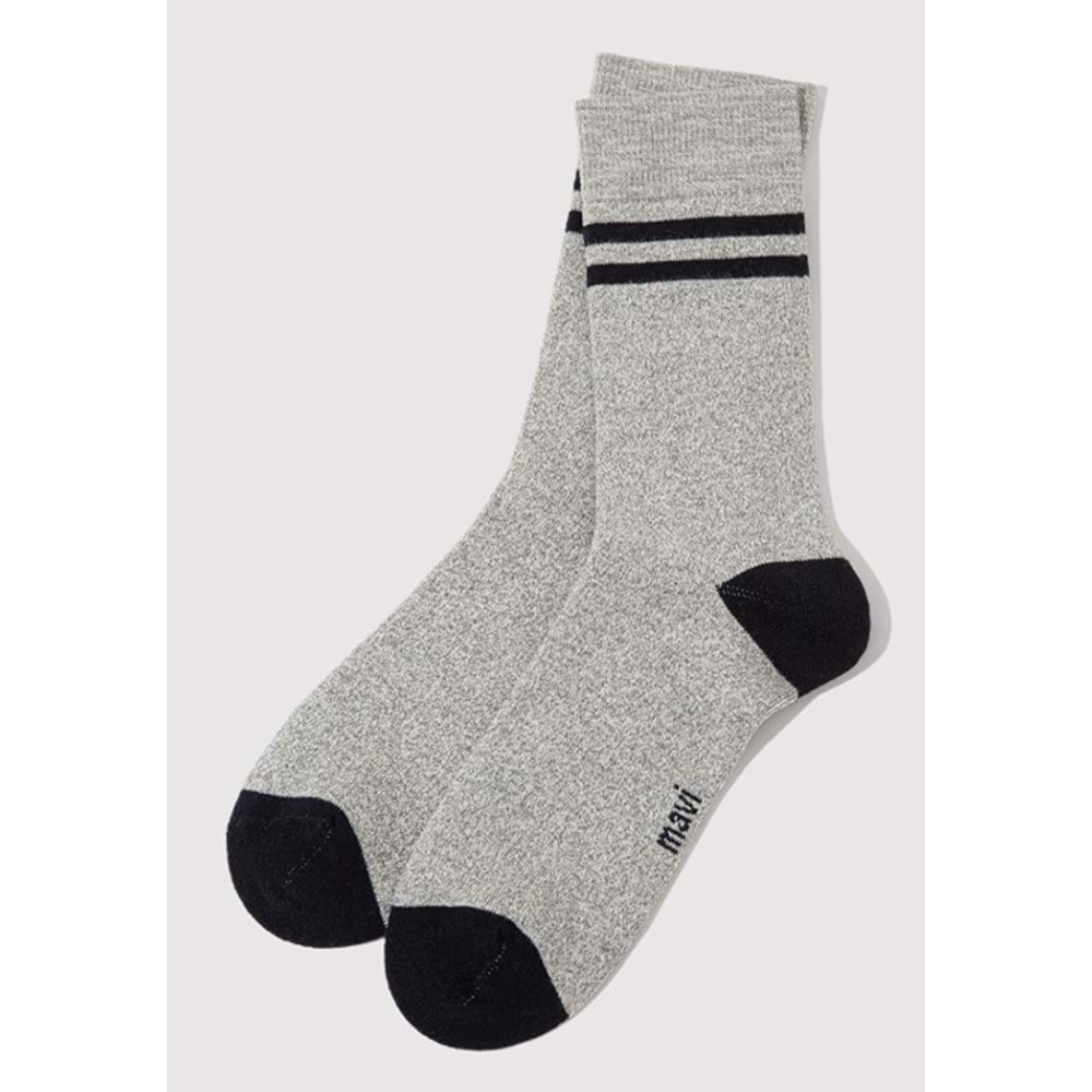 Mavi Şerit Baskılı Unisex Çorap