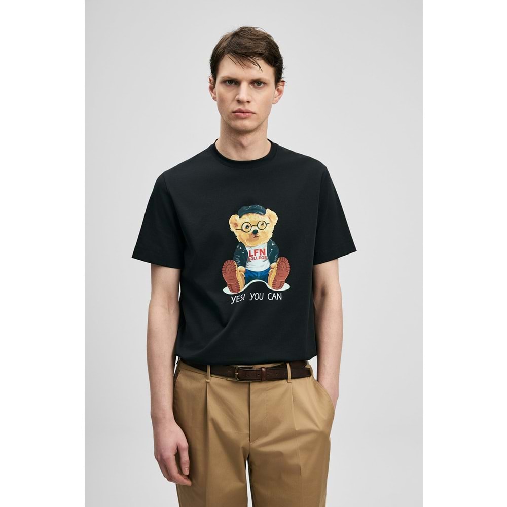 Lufian 111020305 Teddy Modern Grafik T- Shirt Erkek T-Shirt