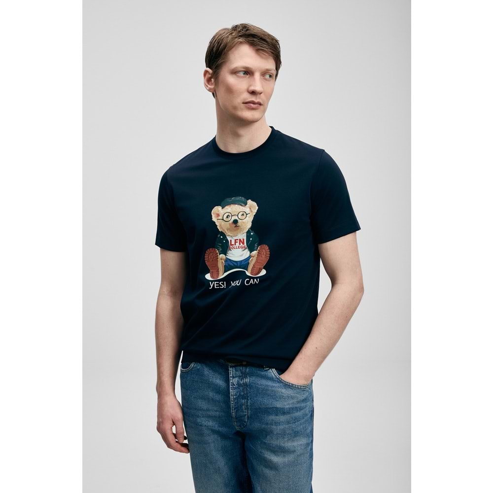 Lufian 111020305 Teddy Modern Grafik T- Shirt Erkek T-Shirt