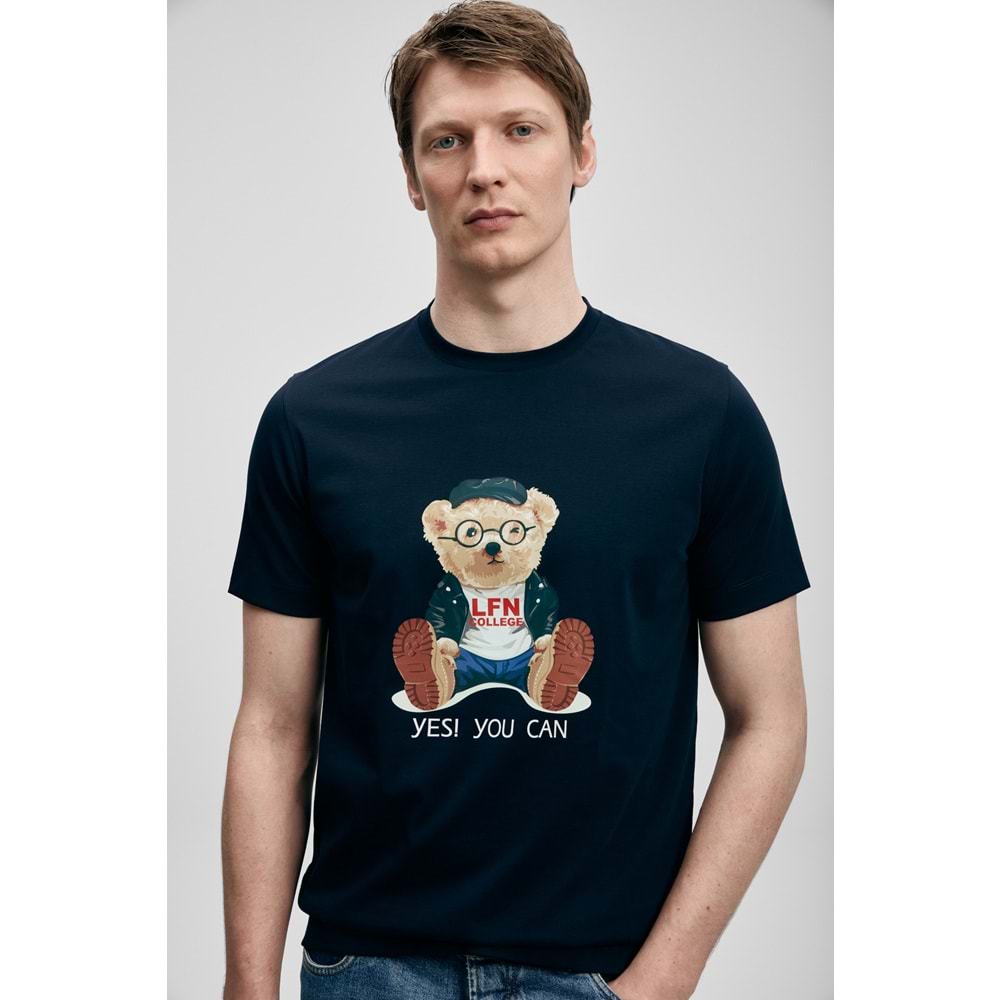 Lufian 111020305 Teddy Modern Grafik T- Shirt Erkek T-Shirt