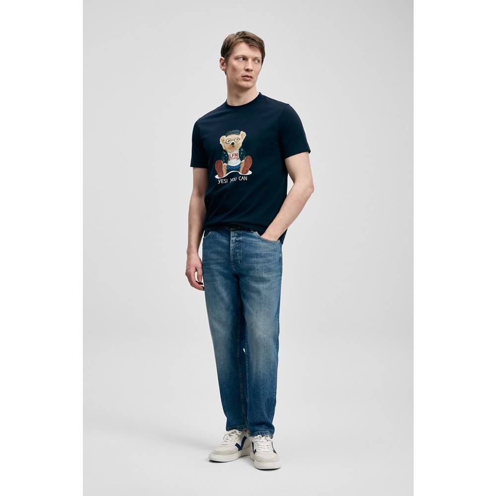 Lufian 111020305 Teddy Modern Grafik T- Shirt Erkek T-Shirt