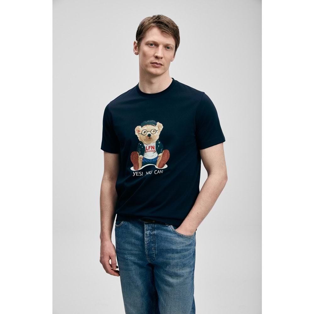 Lufian 111020305 Teddy Modern Grafik T- Shirt Erkek T-Shirt