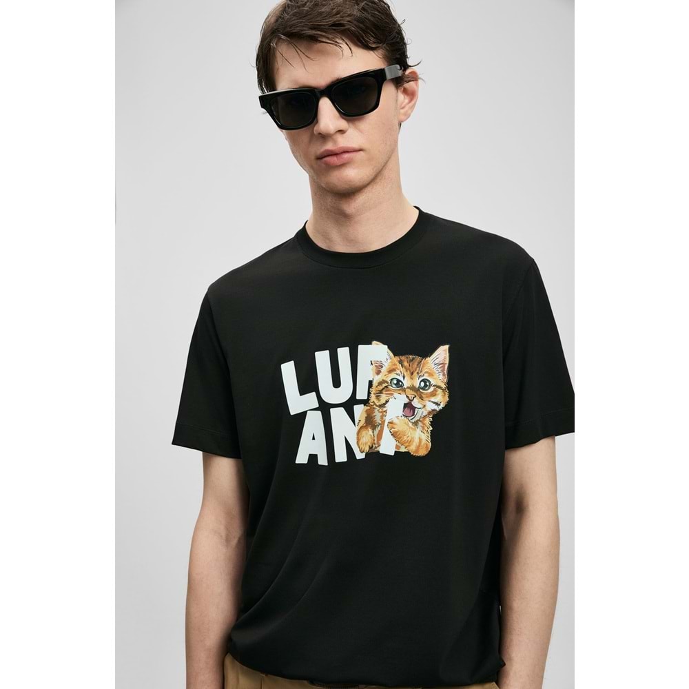 Lufian 111020304 Max Modern Grafik T-Shirt Erkek Tişort