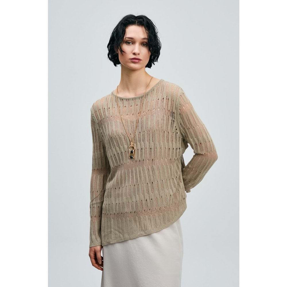 Lufian 121090043 Lace Kadın Örme T-Shirt Kadın Tişört