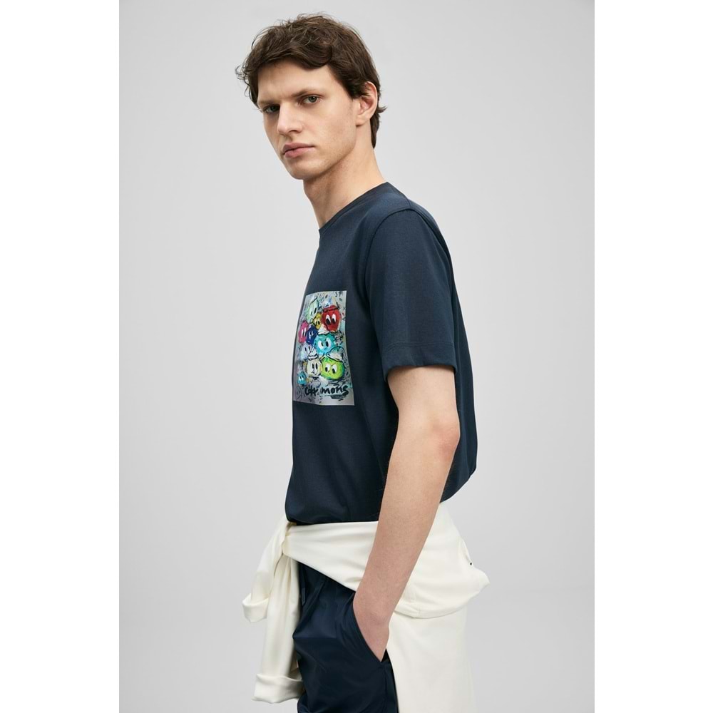 Lufian 111020296 Charlıe Modern Grafik T- Shirt Erkek Tişort