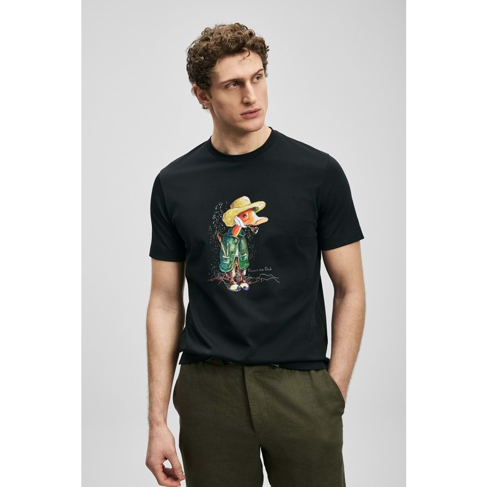Lufian 111020292 Duck Modern Grafik T-Shirt Erkek Tişort