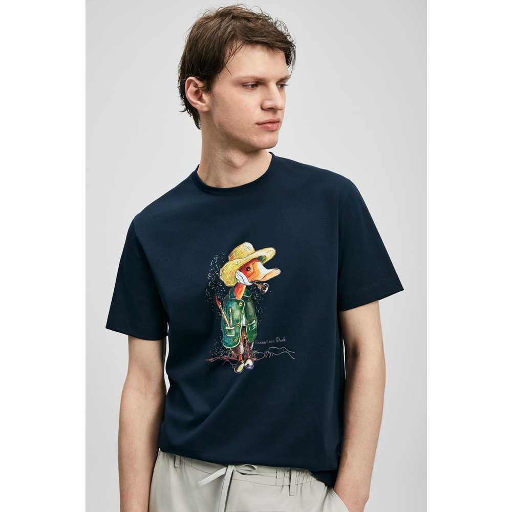Lufian 111020292 Duck Modern Grafik T-Shirt Erkek Tişort