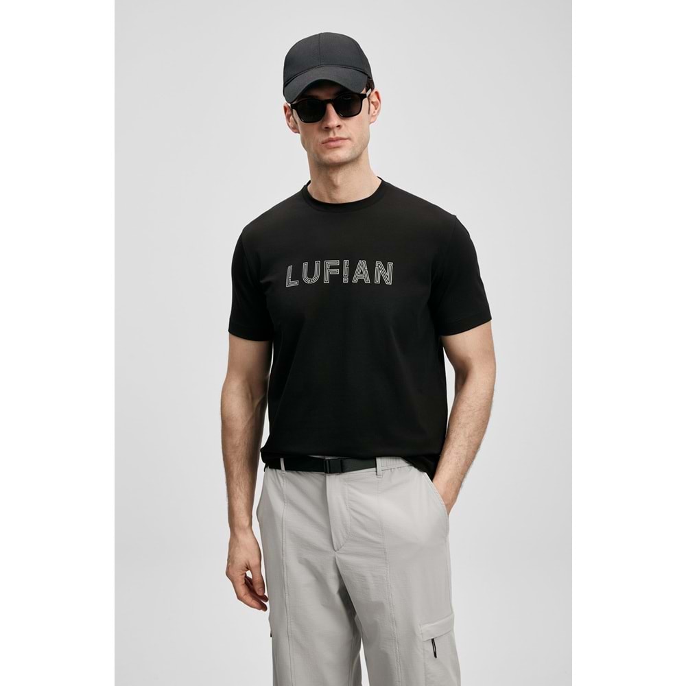 Lufian 111020280 Oscar Modern Grafik T- Shirt Tişört Erkek Tişort