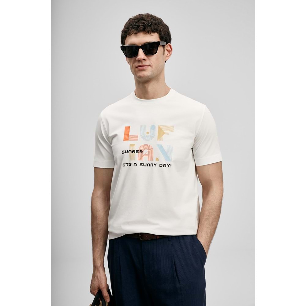 Lufian 111020291 Sunny Modern Grafik T- Shirt Erkek Tişort