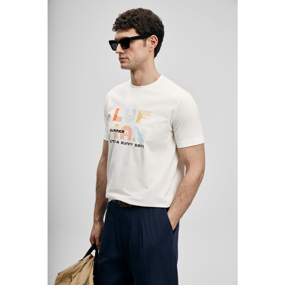 Lufian 111020291 Sunny Modern Grafik T- Shirt Erkek Tişort