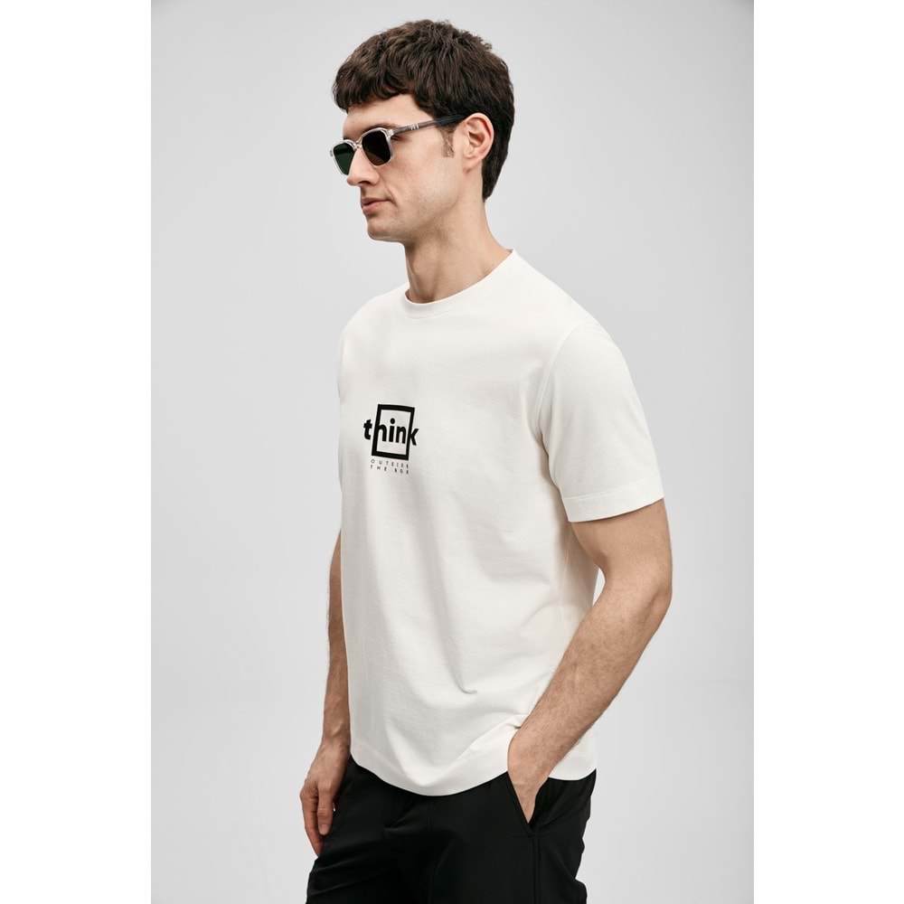 Lufian 111020310 Thınk Modern Grafik T- Shirt Tişört Erkek Tişort