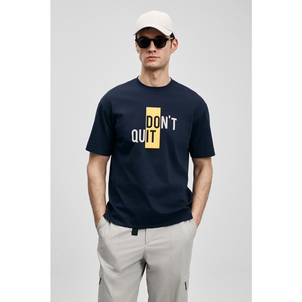 Lufian 111020285 Carl Modern Grafik T- Shirt Tişört Erkek Tişort