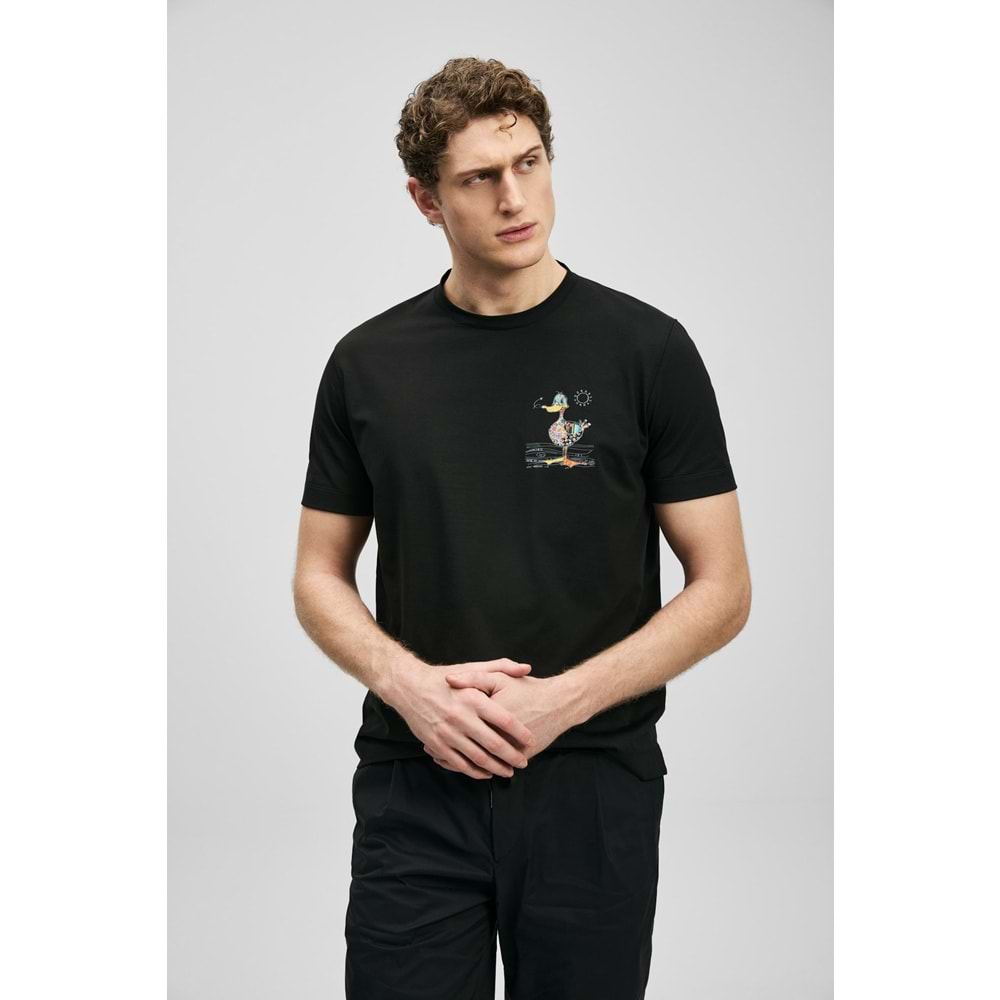 Lufian 111020313 Fınx Modern Grafik T- Shirt Erkek Tişort