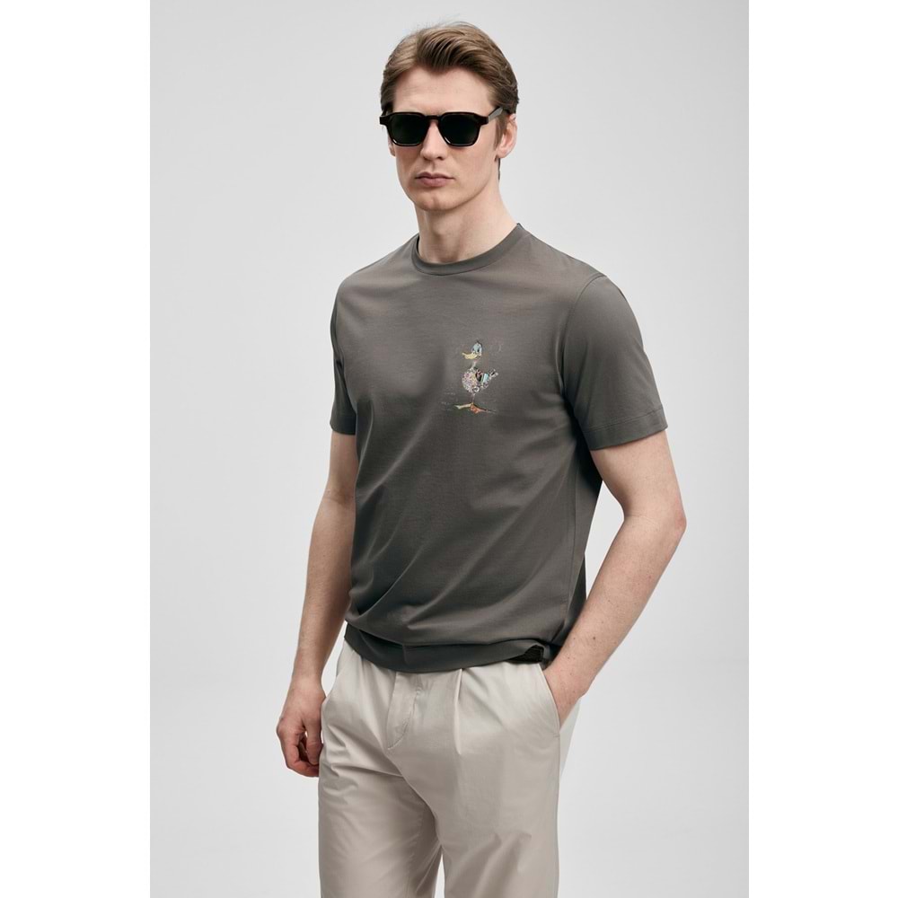 Lufian 111020313 Fınx Modern Grafik T- Shirt Erkek Tişort