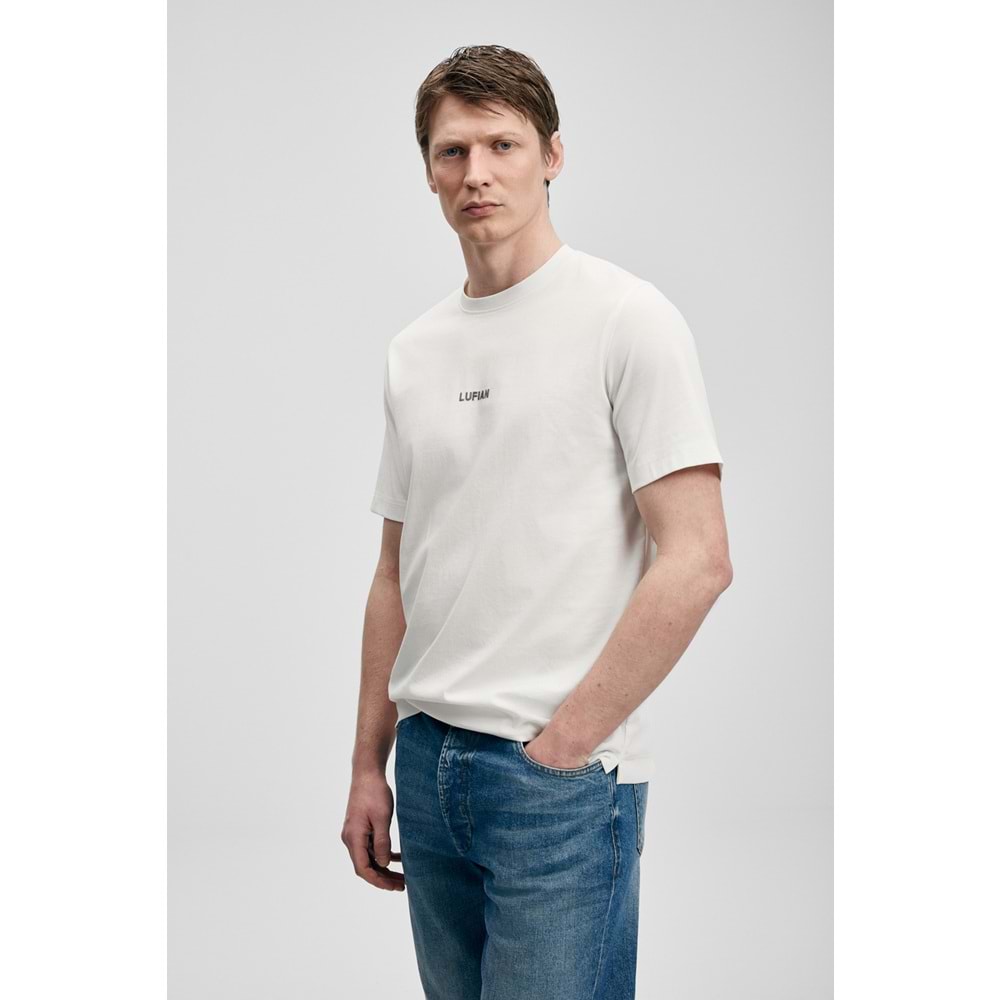 Lufian 111020322 Marcus Modern Grafik T- Shirt Tişört Erkek Tişort