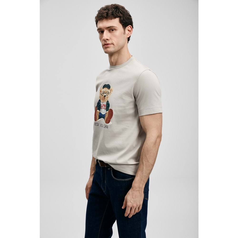 Lufian 111020305 Teddy Modern Grafik T- Shirt Erkek T-Shirt