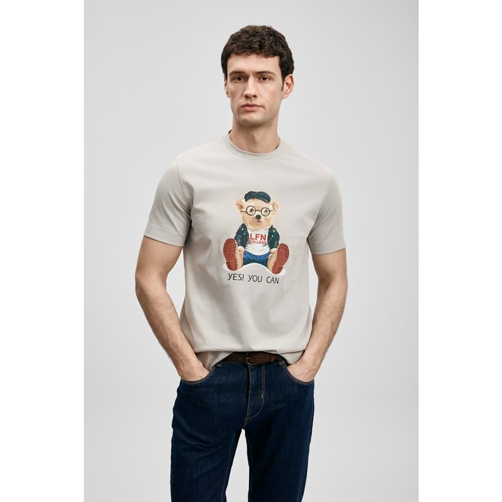 Lufian 111020305 Teddy Modern Grafik T- Shirt Erkek T-Shirt