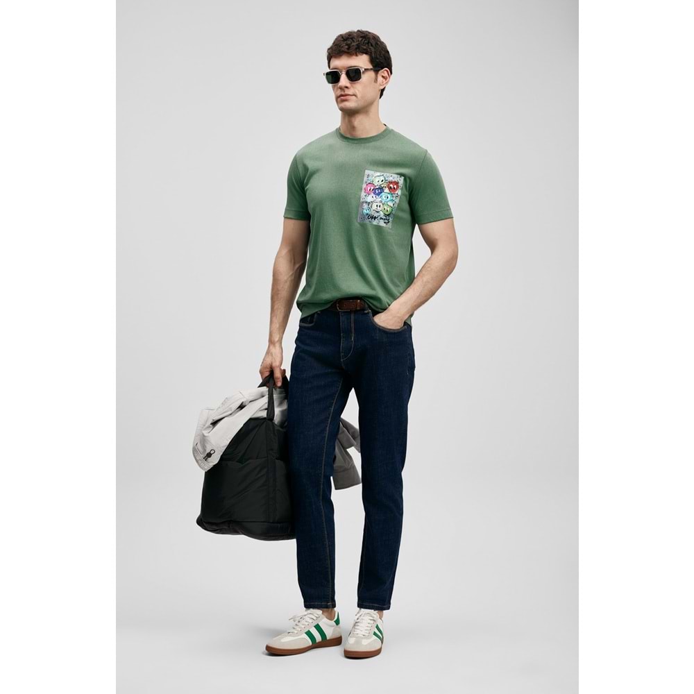 Lufian 111020296 Charlıe Modern Grafik T- Shirt Erkek Tişort