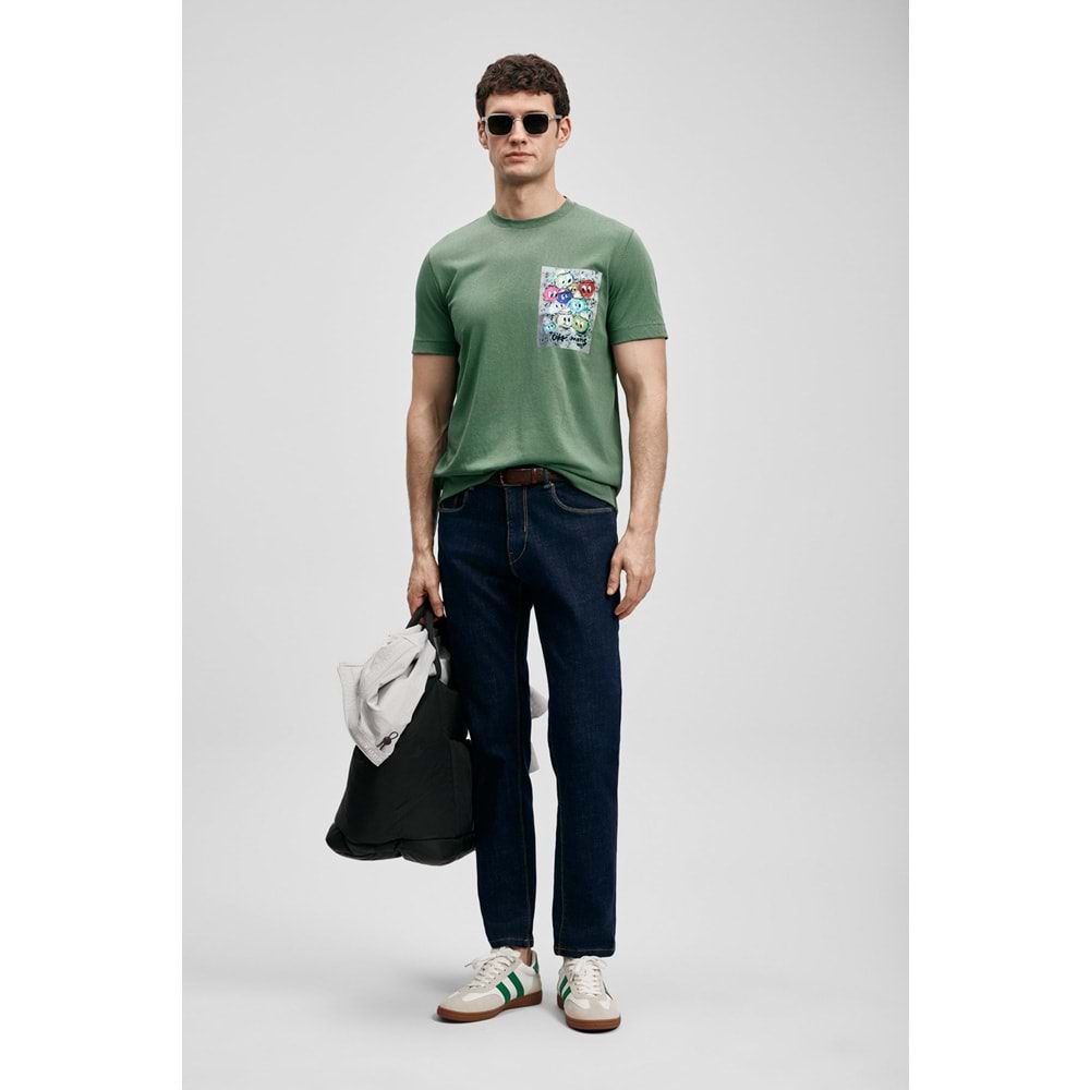 Lufian 111020296 Charlıe Modern Grafik T- Shirt Erkek Tişort