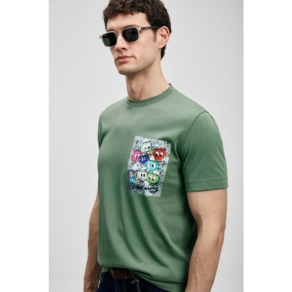 Lufian 111020296 Charlıe Modern Grafik T- Shirt Erkek Tişort