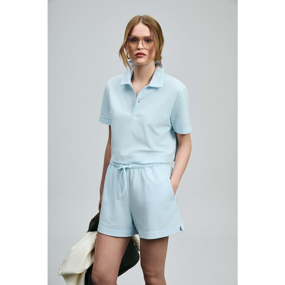 Lufian 121040001 Narın Polo Yaka T-Shirt Kadın Tişört