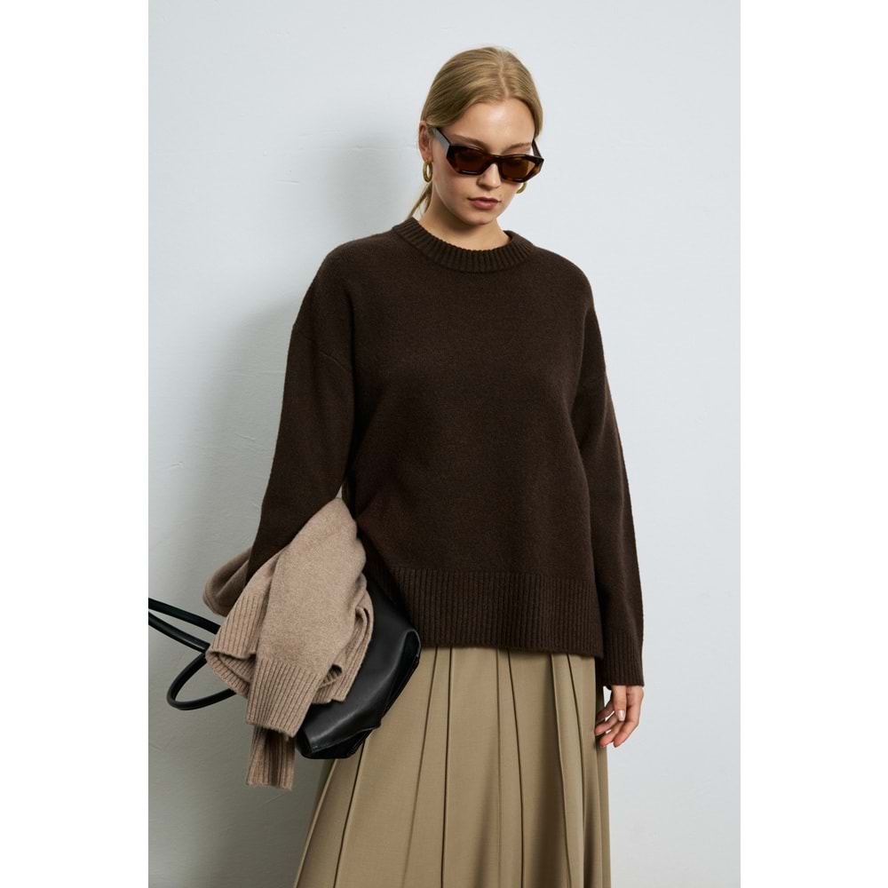 Lufian 122090050 Pamela Deve Tüyü Karışımlı Triko Kazak Kadın Sweatshirt