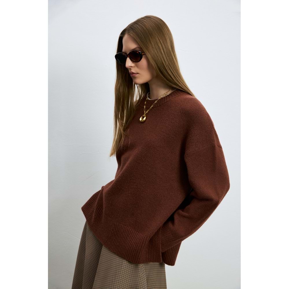 Lufian 122090050 Pamela Deve Tüyü Karışımlı Triko Kazak Kadın Sweatshirt