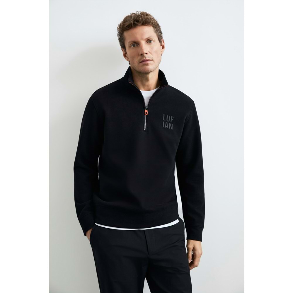 Lufian 112030213 Chase Yarım Fermuarlı Kapüşonlu Erkek Sweatshirt