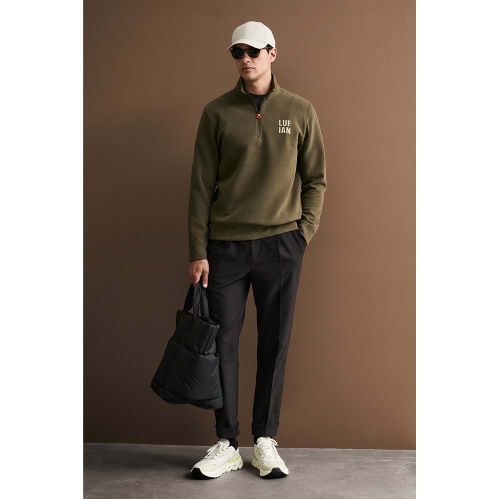 Lufian 112030213 Chase Yarım Fermuarlı Kapüşonlu Erkek Sweatshirt
