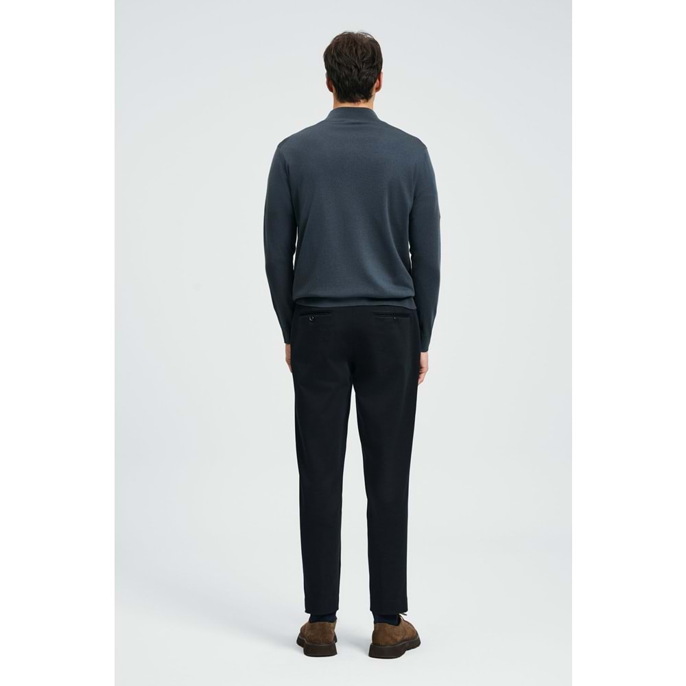 Lufian 112090201 Opulent Yün Karışımlı Fermuarlı Dik Yaka Triko Kazak Erkek Sweatshirt