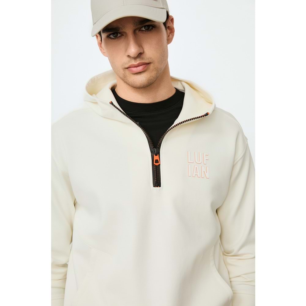 Lufian 112030216 Grayson Yarım Fermuarlı Kapüşonlu Erkek Sweatshirt