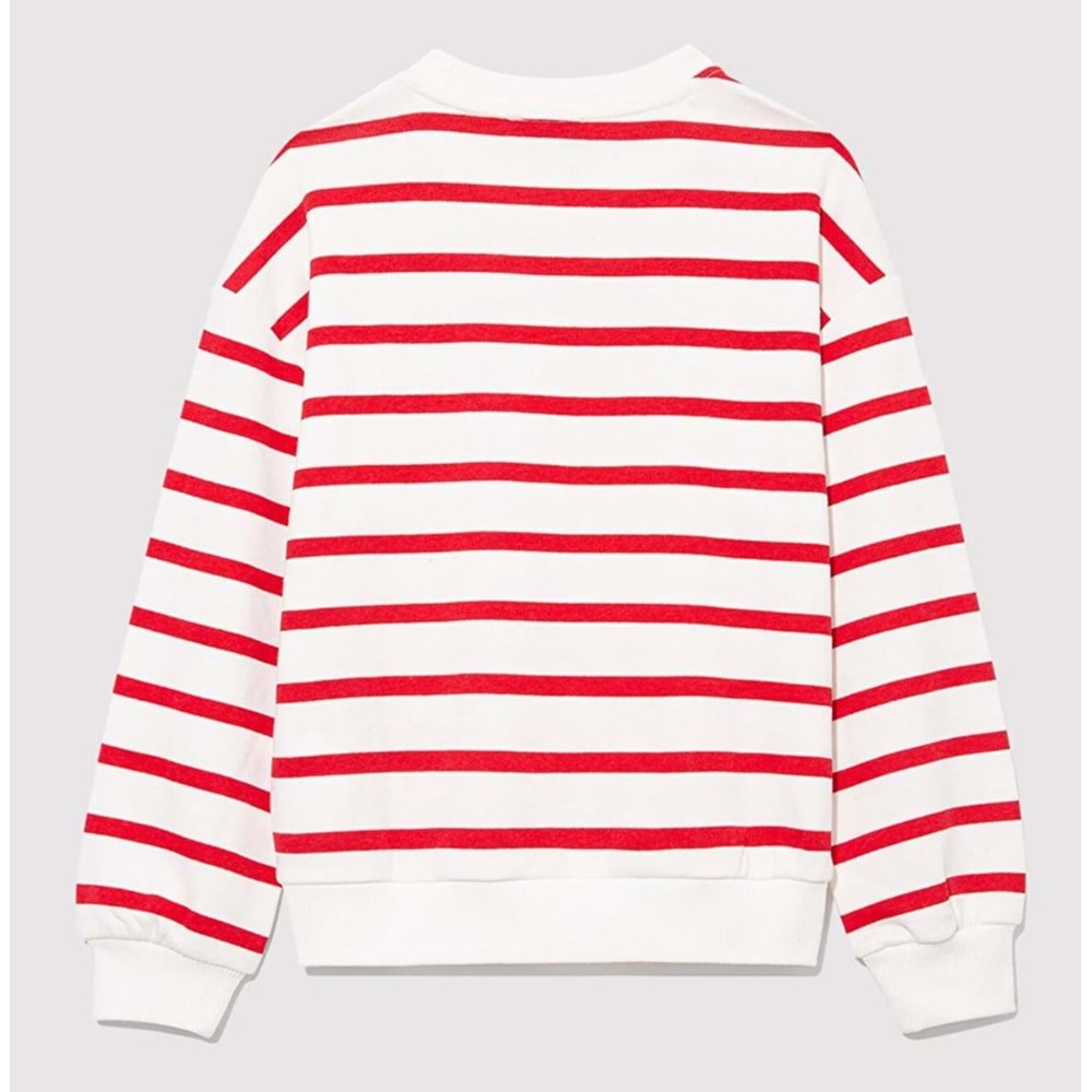 Mavi M7S10038-82054 Logo Baskılı Çizgili Kız Çocuk Sweatshirt