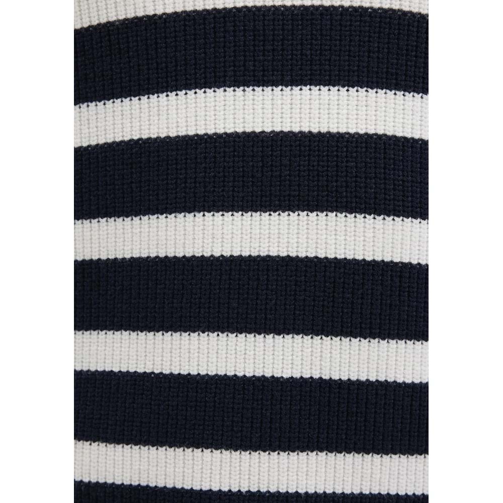 Mavi M0710131-70490 Mavi Çizgili Yarı Fermuarlı Kazak Sweatshirt Erkek Sweatshirt