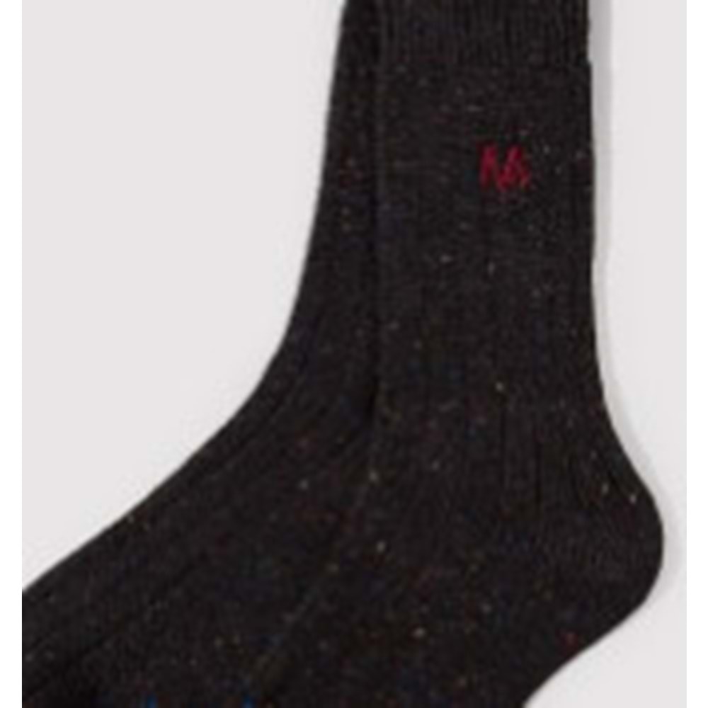 Mavi M Logo Nakışlı Unisex Çorap