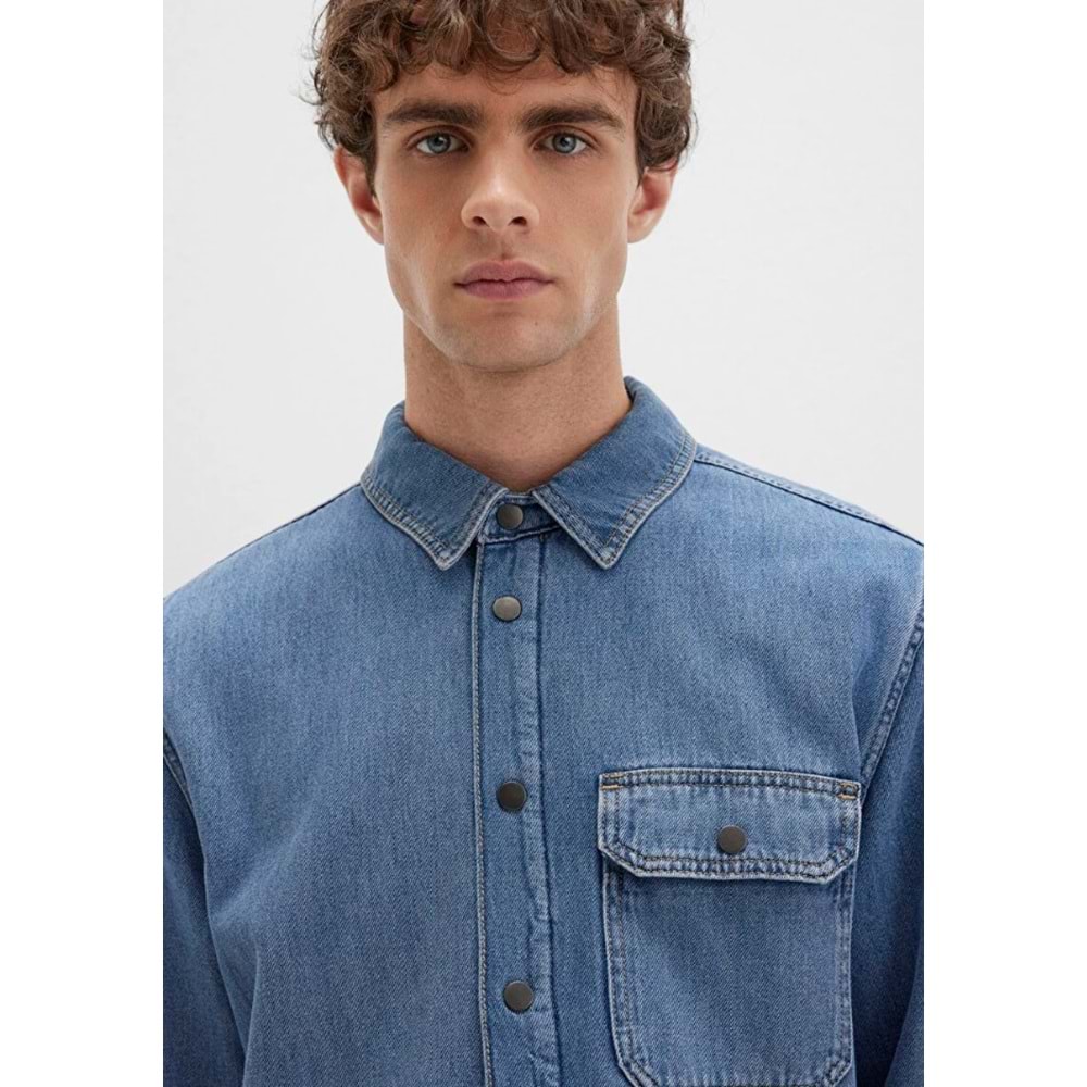 Mavi 0211186-88559 Jeremy Classic Denim Süni Kürklü Indigo Mavisi Erkek Kot Ceket