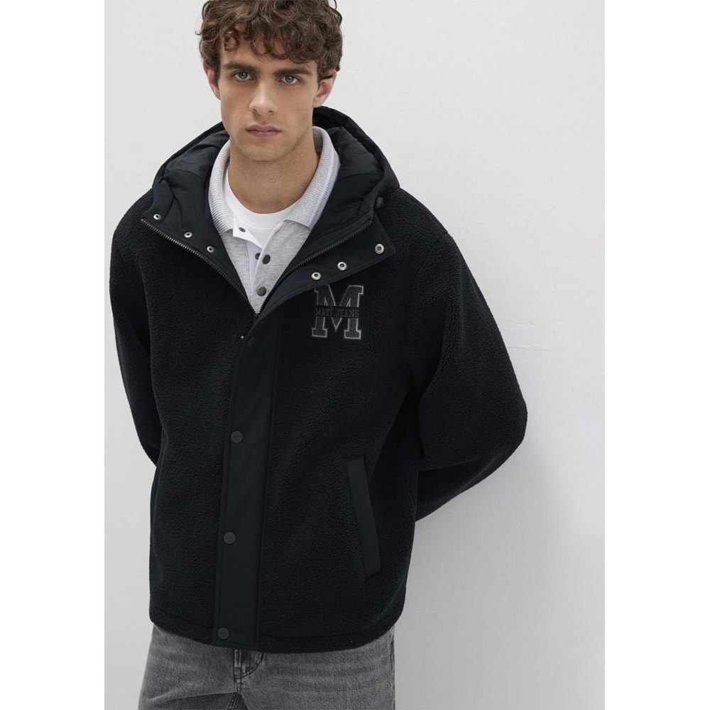 Mavi M0110628-80022 Mavi M Logo Patchli Sherpa Mont Kapüşonlu Erkek Mont