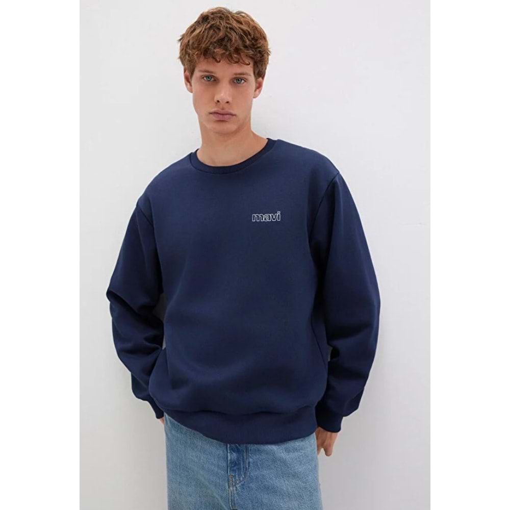 Mavi M0S10379-704 Mavi Logo Baskılı Sweatshirt Erkek Sweatshirt