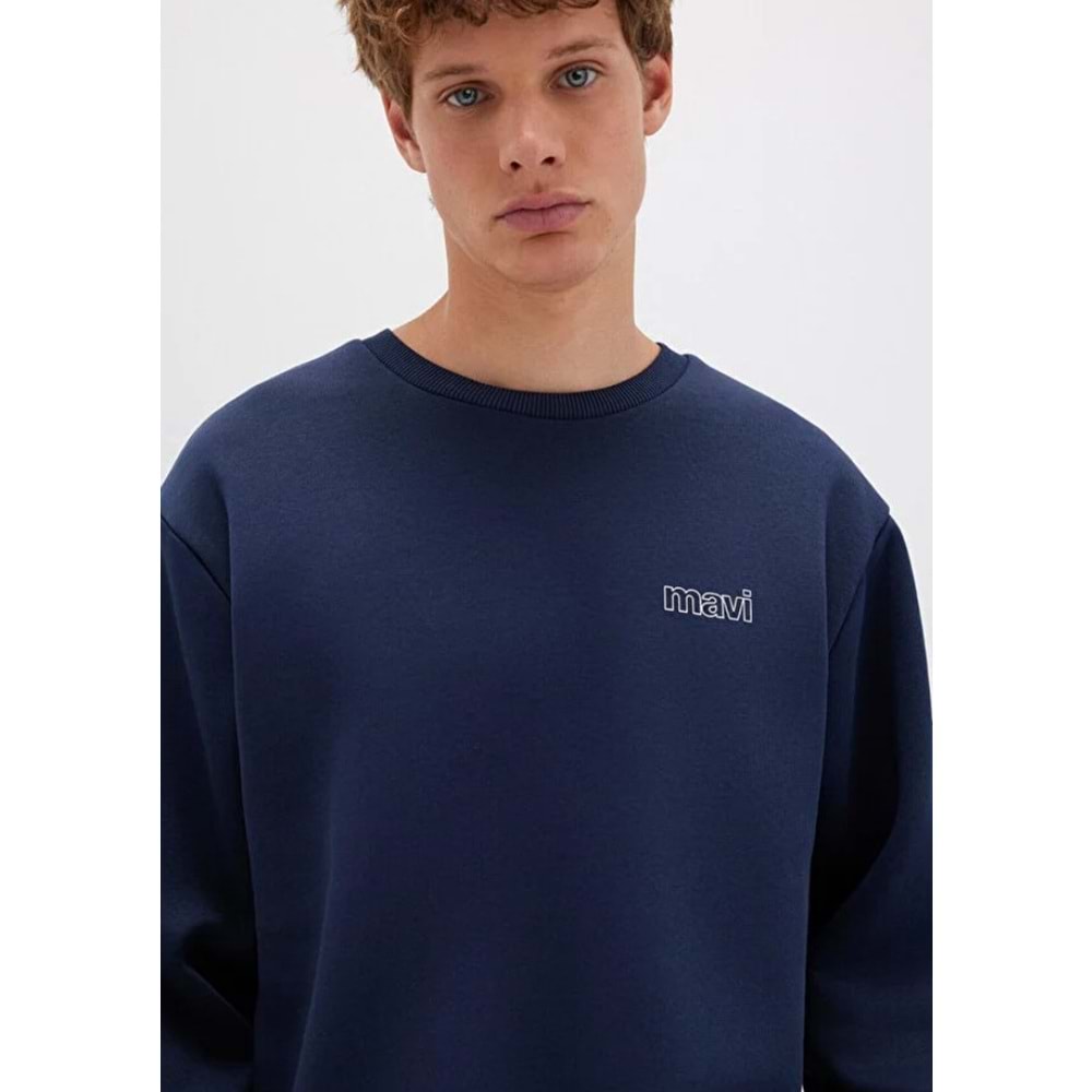 Mavi M0S10379-704 Mavi Logo Baskılı Sweatshirt Erkek Sweatshirt