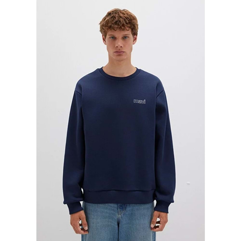 Mavi M0S10379-704 Mavi Logo Baskılı Sweatshirt Erkek Sweatshirt