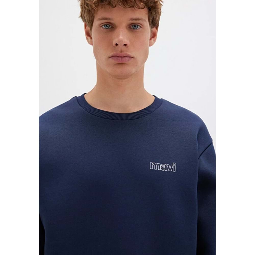Mavi M0S10379-704 Mavi Logo Baskılı Sweatshirt Erkek Sweatshirt