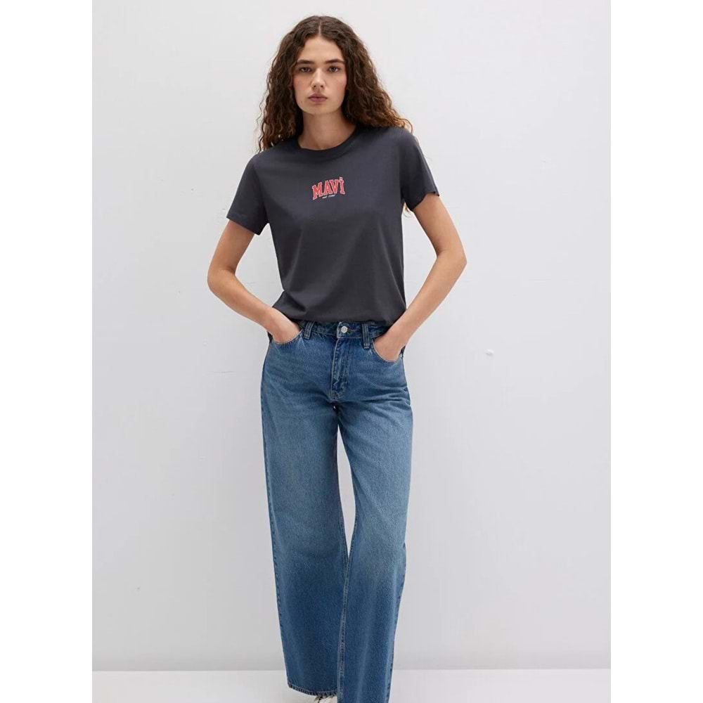 Mavi M1613412-70087 Mavi Logo Baskılı Tişört T-Shirt Kadın Tişört