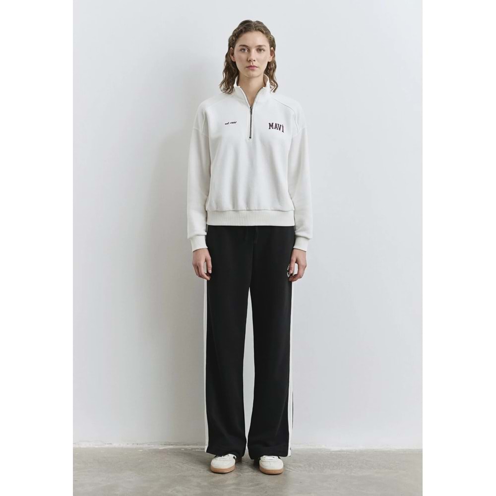 Mavi M1S10373-700 Mavi Logo Baskılı Yarım Fermuarlı Kadın Sweatshirt