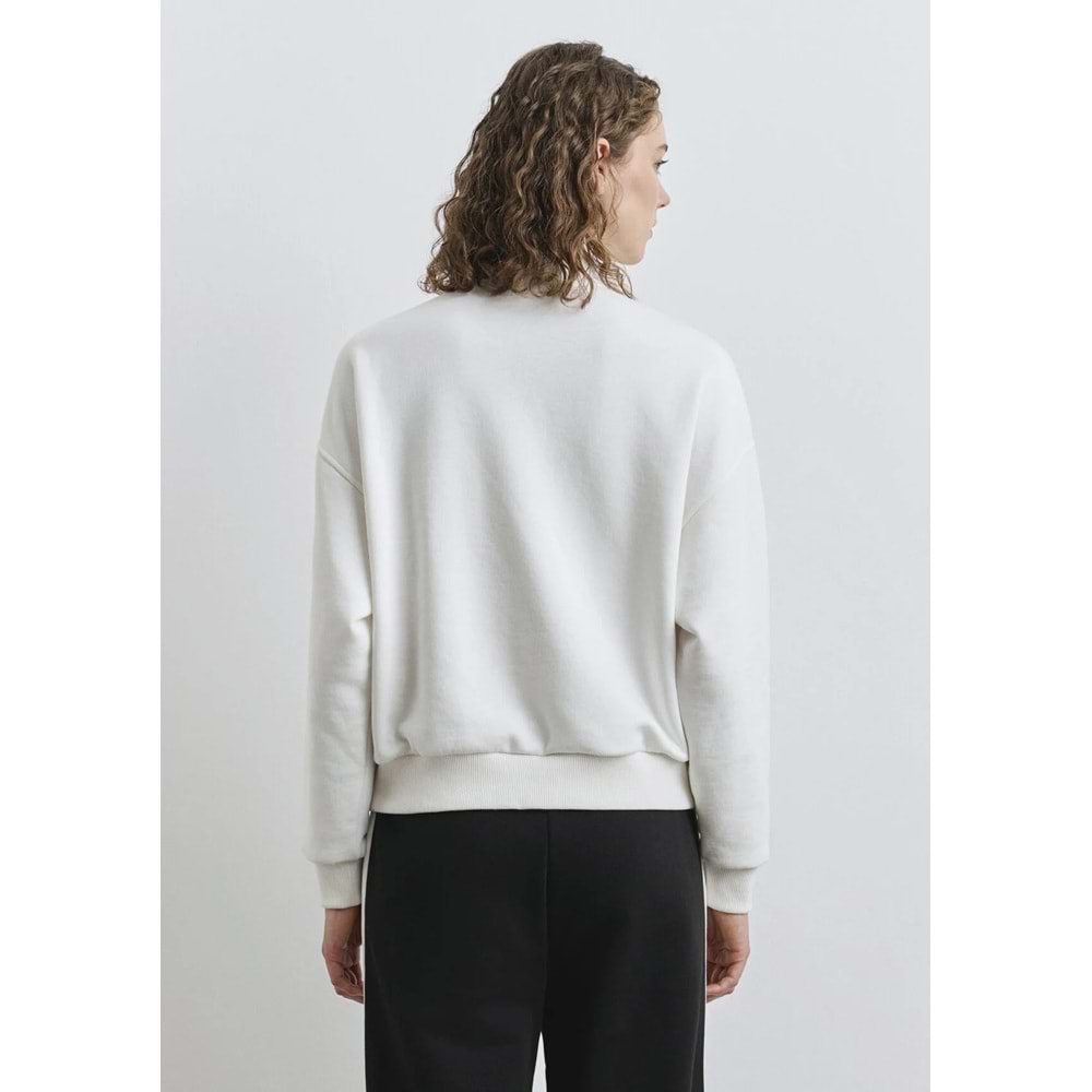 Mavi M1S10373-700 Mavi Logo Baskılı Yarım Fermuarlı Kadın Sweatshirt