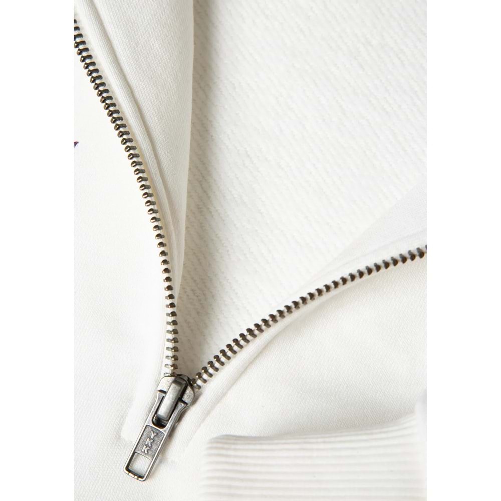 Mavi M1S10373-700 Mavi Logo Baskılı Yarım Fermuarlı Kadın Sweatshirt