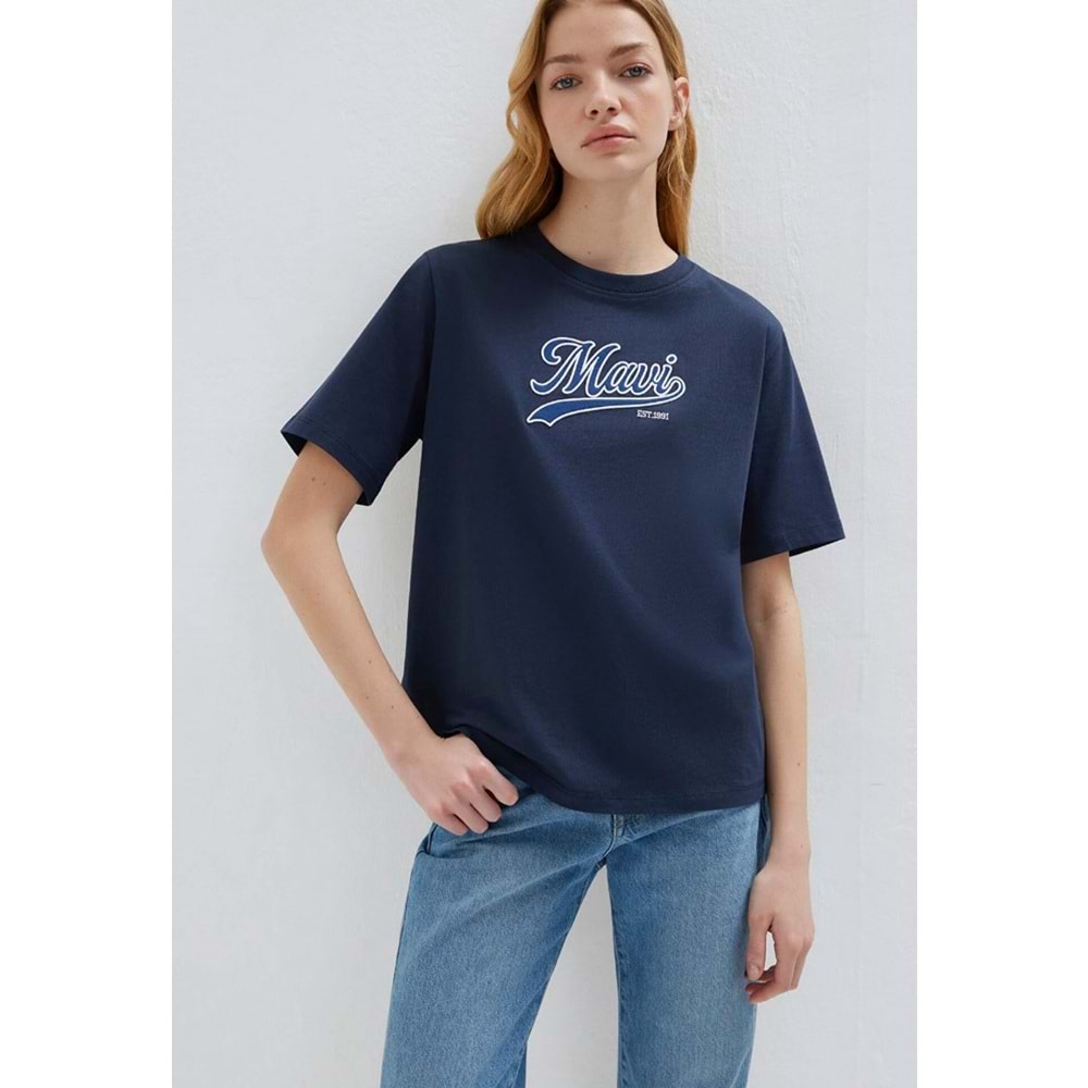 Mavi M1613565-82318 Mavi Logo Nakışlı T-Shirt Kadın Tişört