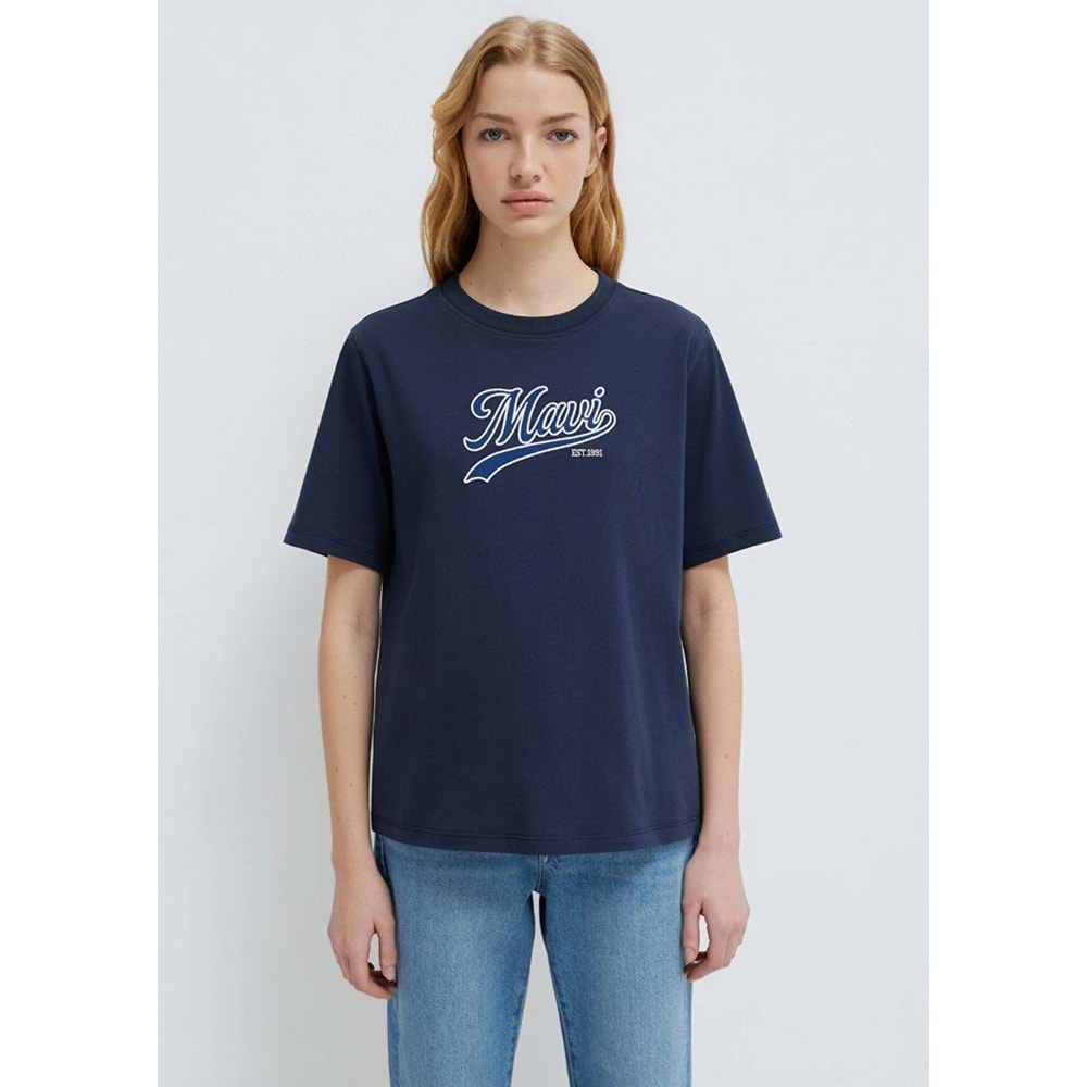Mavi M1613565-82318 Mavi Logo Nakışlı T-Shirt Kadın Tişört